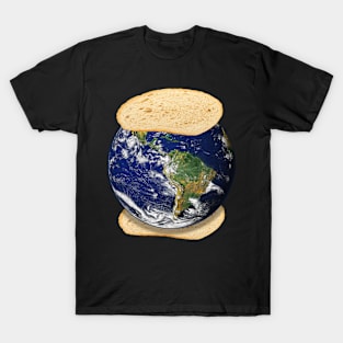 Earth Sandwich Funny Random Design T-Shirt